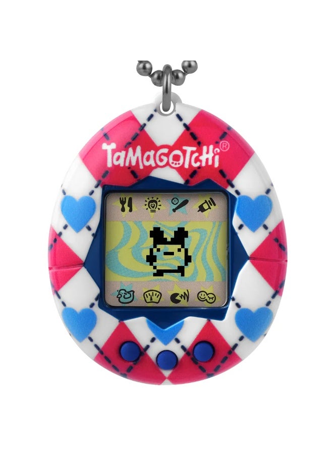 Tamagotchi Original Argyle Heart Design, Battery Operated | Electronic Pet | Retro Virtual Pet | Interactive Game | Original Digital Pet | Imaginative Role-Play and Nurturing Skills Ideal for Kids, Girls and Boys - Image 1